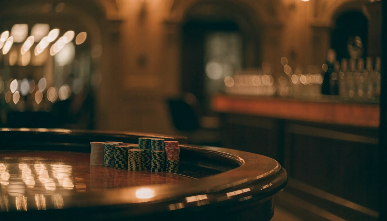 Elegante mesa de ruleta con fichas en casino español