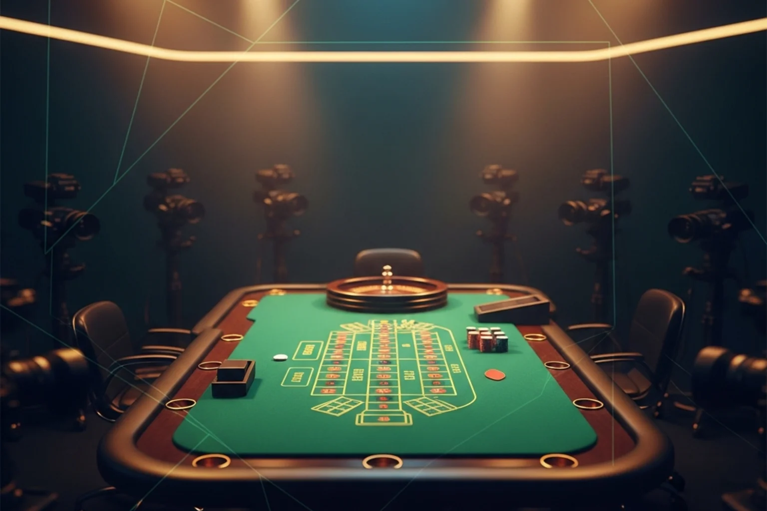 Mesa de casino en vivo con saldo en USDT mostrado en interfaz abstracta