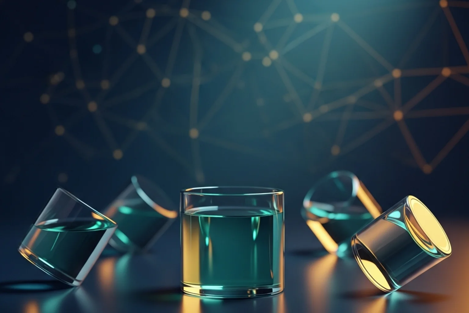Símbolo USDT estable sobre red multi-chain con líneas TRC-20 y ERC-20